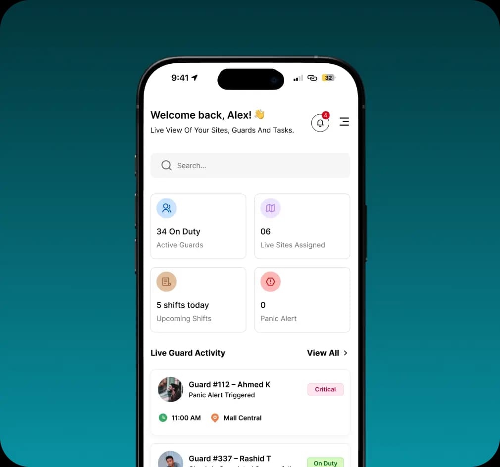 Manager App Interface