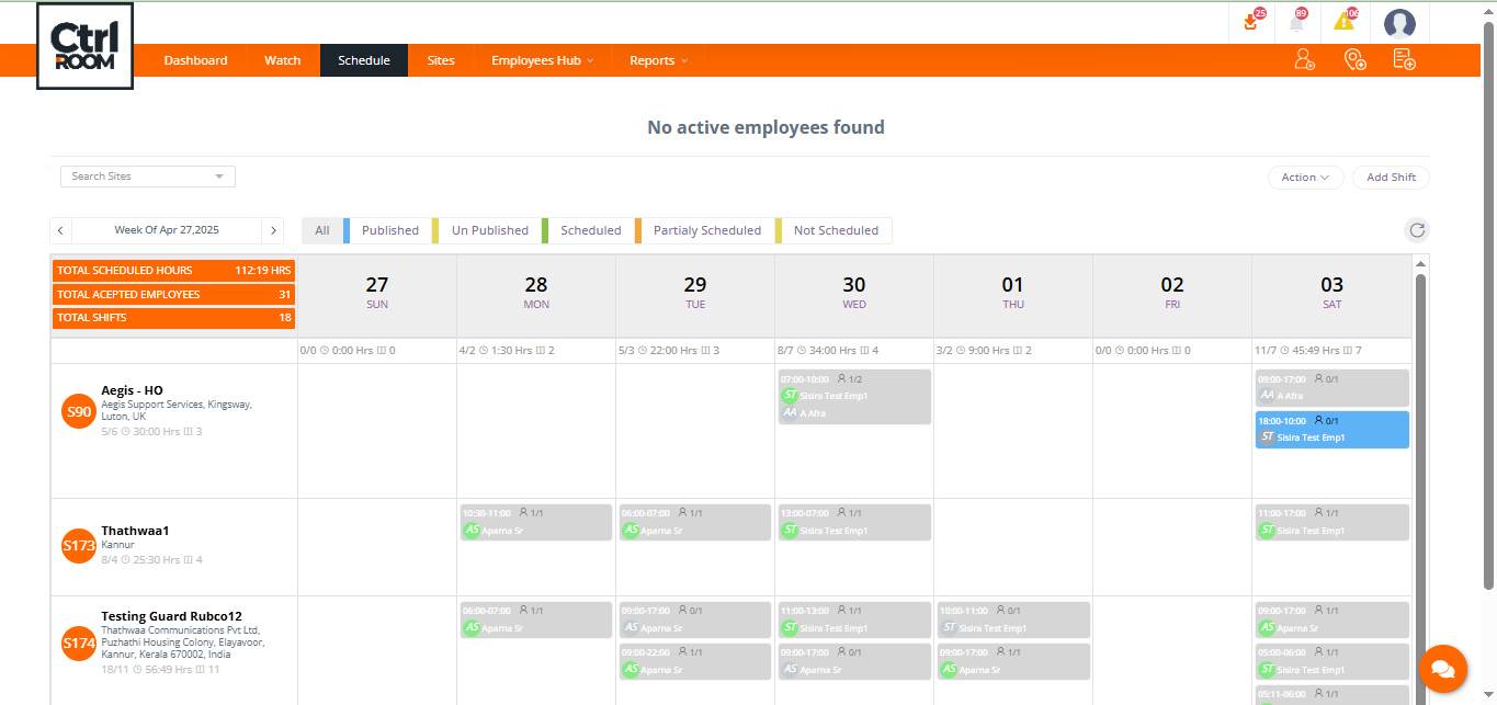 Employee Scheduling